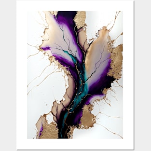 Gilted Surge - Abstract Alcohol Ink Resin Art Posters and Art